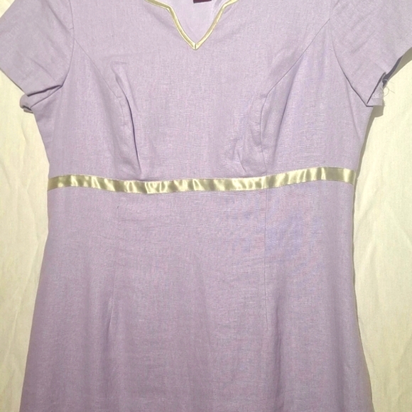3/$20--Vintage Linen Embroidered Sheath Dress, Lavender Sz 6, NWOT - Picture 3 of 15